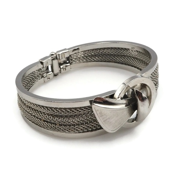 Hinged Bracelet, Multi-textured, 6.5in - Picture 5 of 14